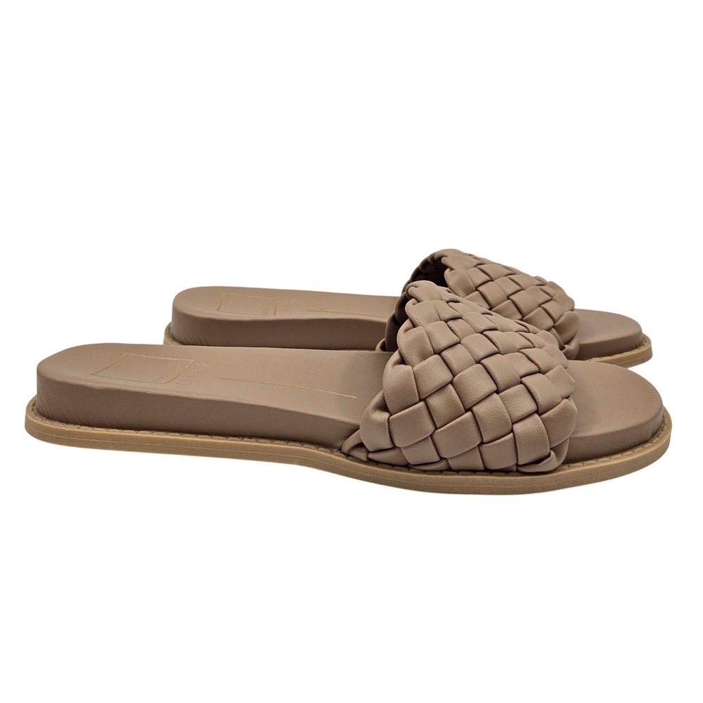 Dolce Vita Grazie Woven Slide Sandals Cafe StellaSquare‎ Toe Flat Slides Size 7